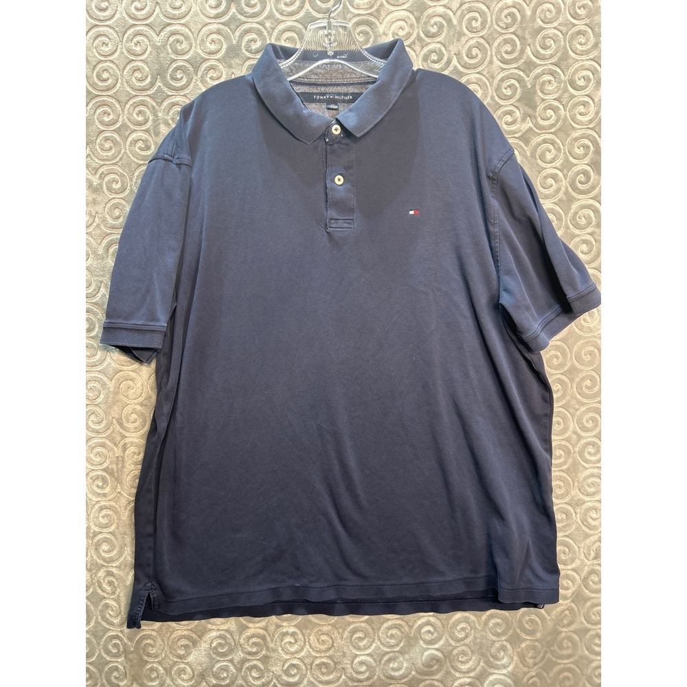 Tommy Hilfiger XXL Polo Shirt Blue Short‎ Sleeve Classic Fit Casual